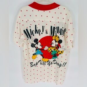 Disney Mickey & Minnie Red Polka Dot Button Down Shirt